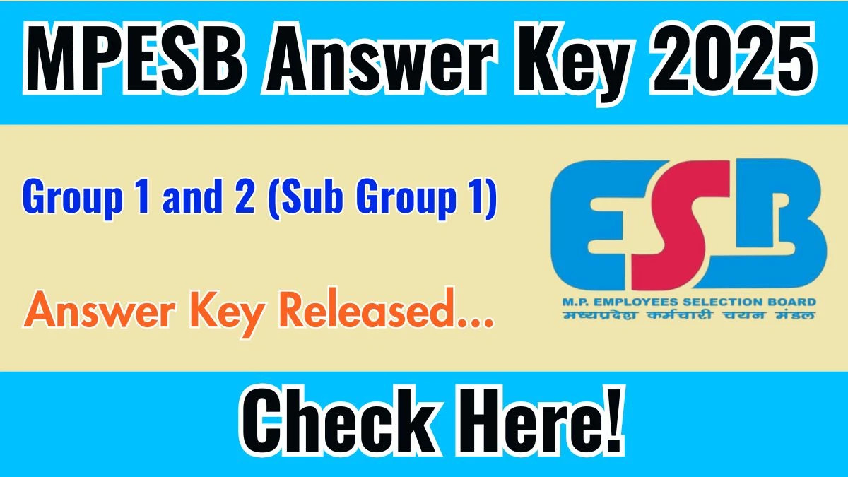 MPESB 2025 Teacher Answer Key Released