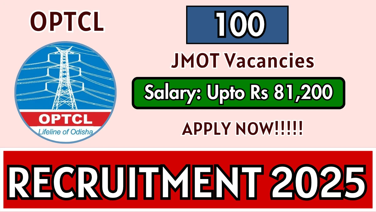 OPTCL Junior Maintenance Operator 2025 Apply