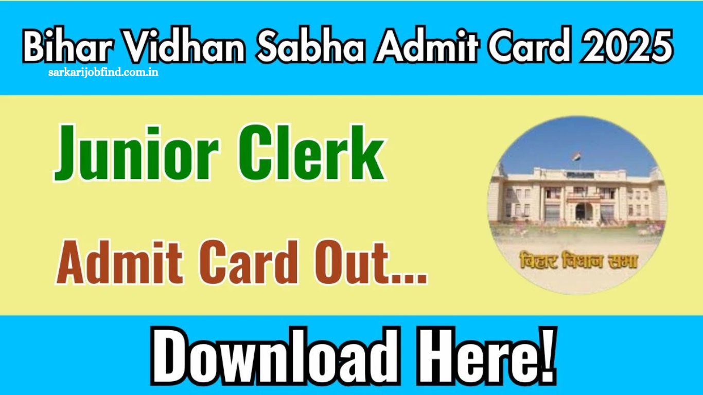 Bihar Vidhan Sabha Junior Clerk Admit Card