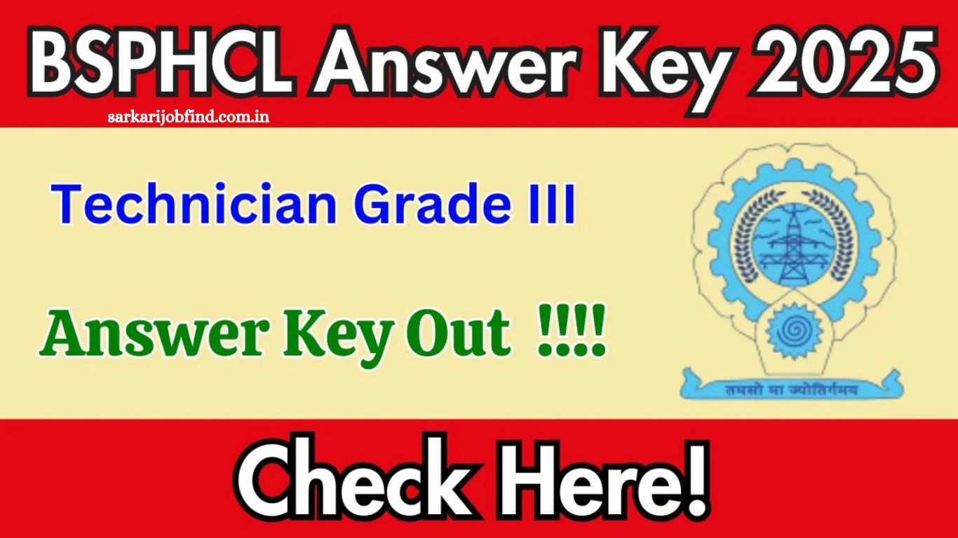 BSPHCL Technician Grade III Answer Key