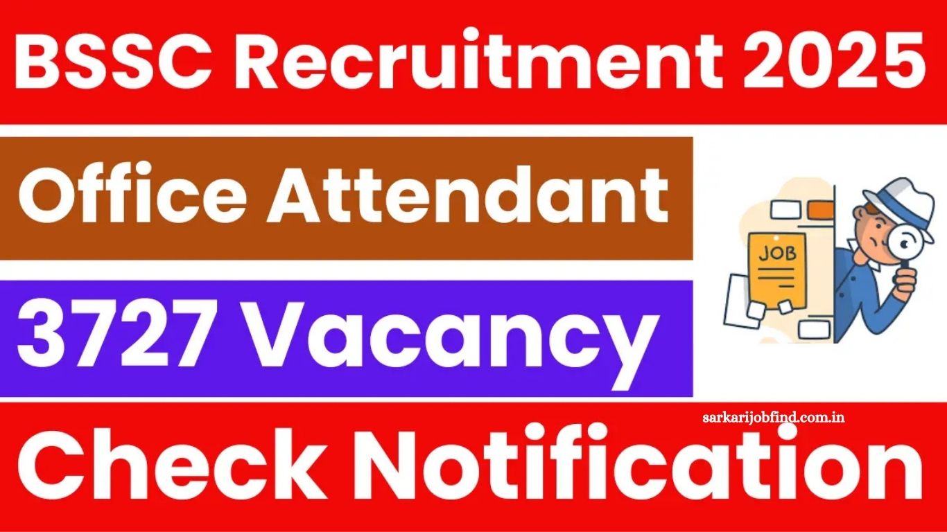BSSC Bihar Office Attendant Recruitment